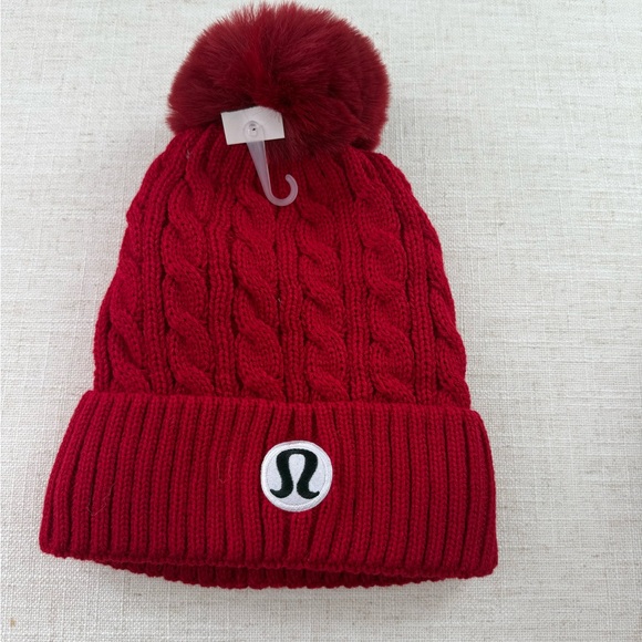 lululemon athletica Accessories - lululemon Unisex Bold Red Cable Knit Beanie